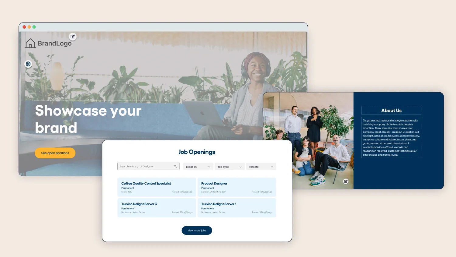 Custom careers site