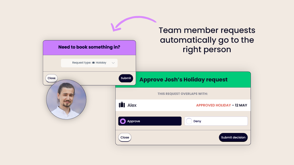 Team members holiday booking