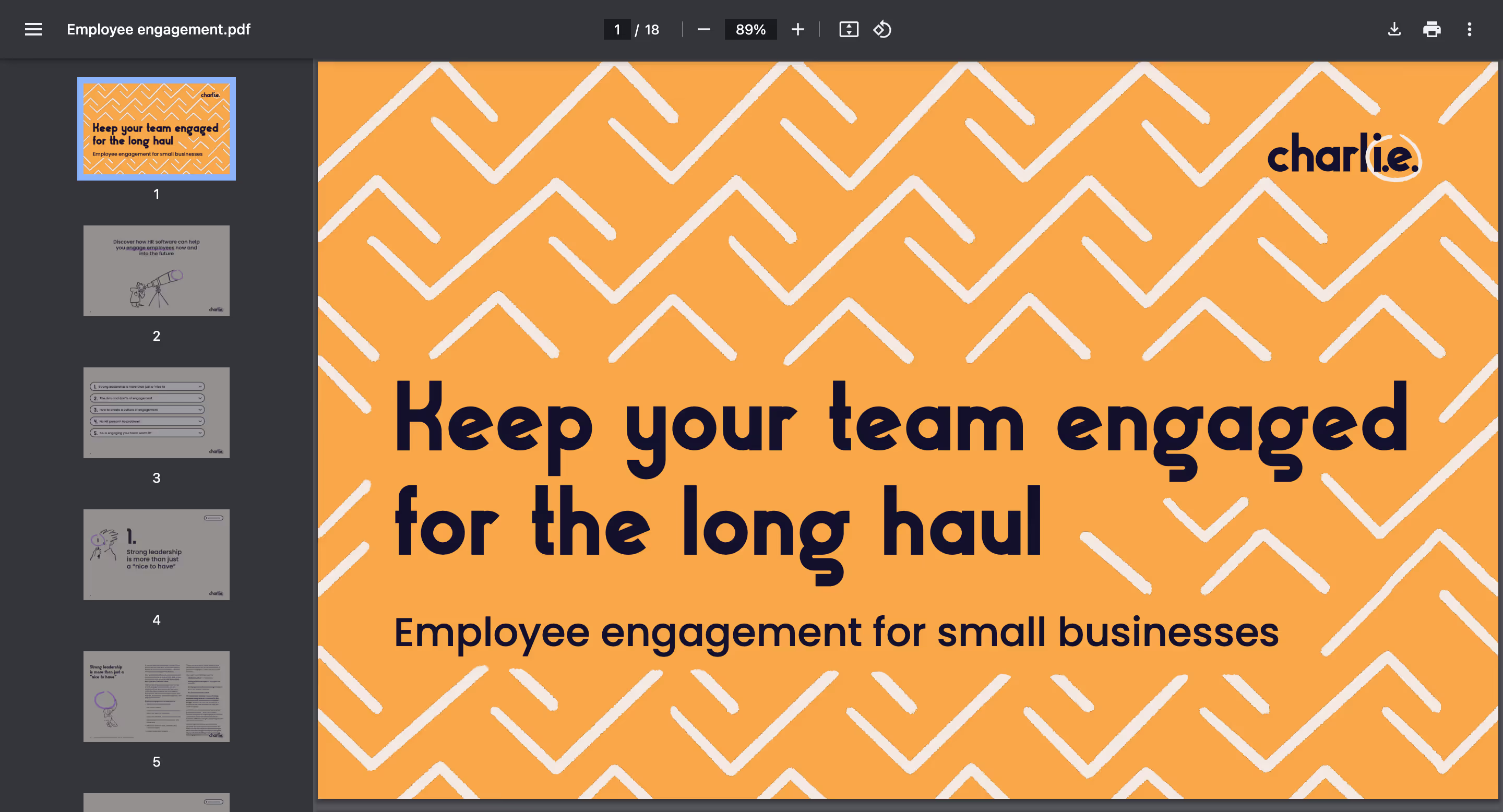 Employee engagement landing page