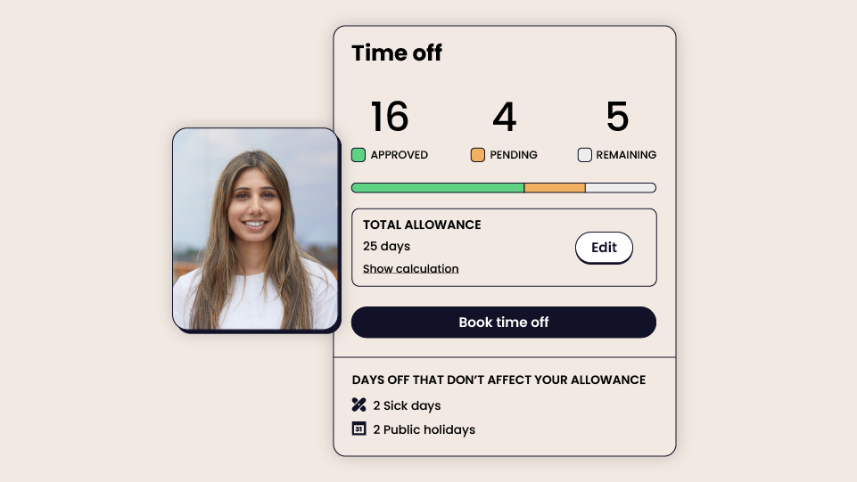 Time off allowance is calculated automatically