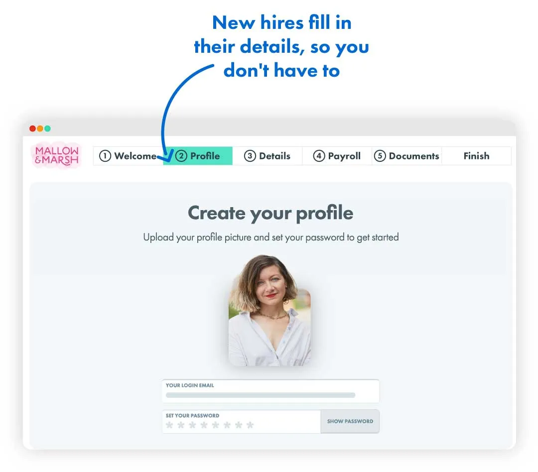 Delegate profile creation to your new starter 