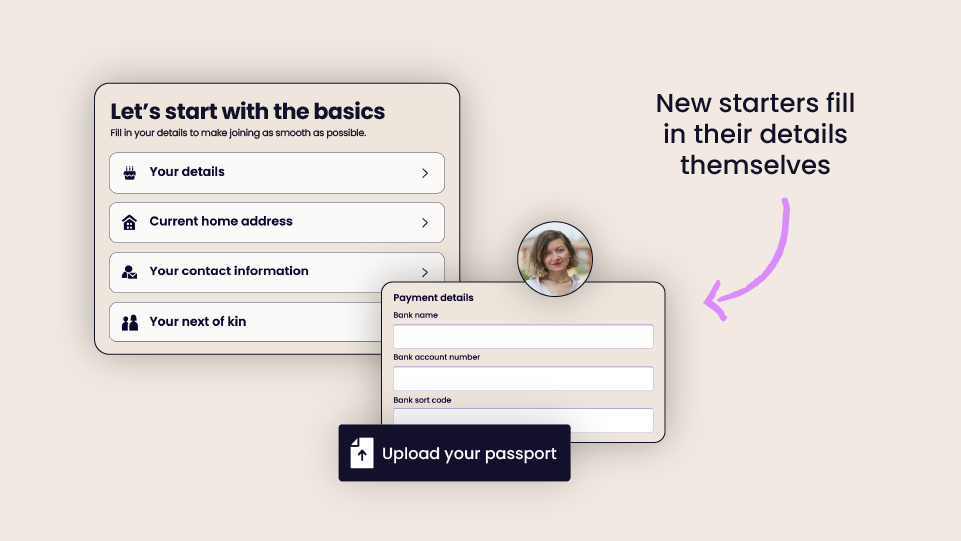 New starters fill in their details themselves
