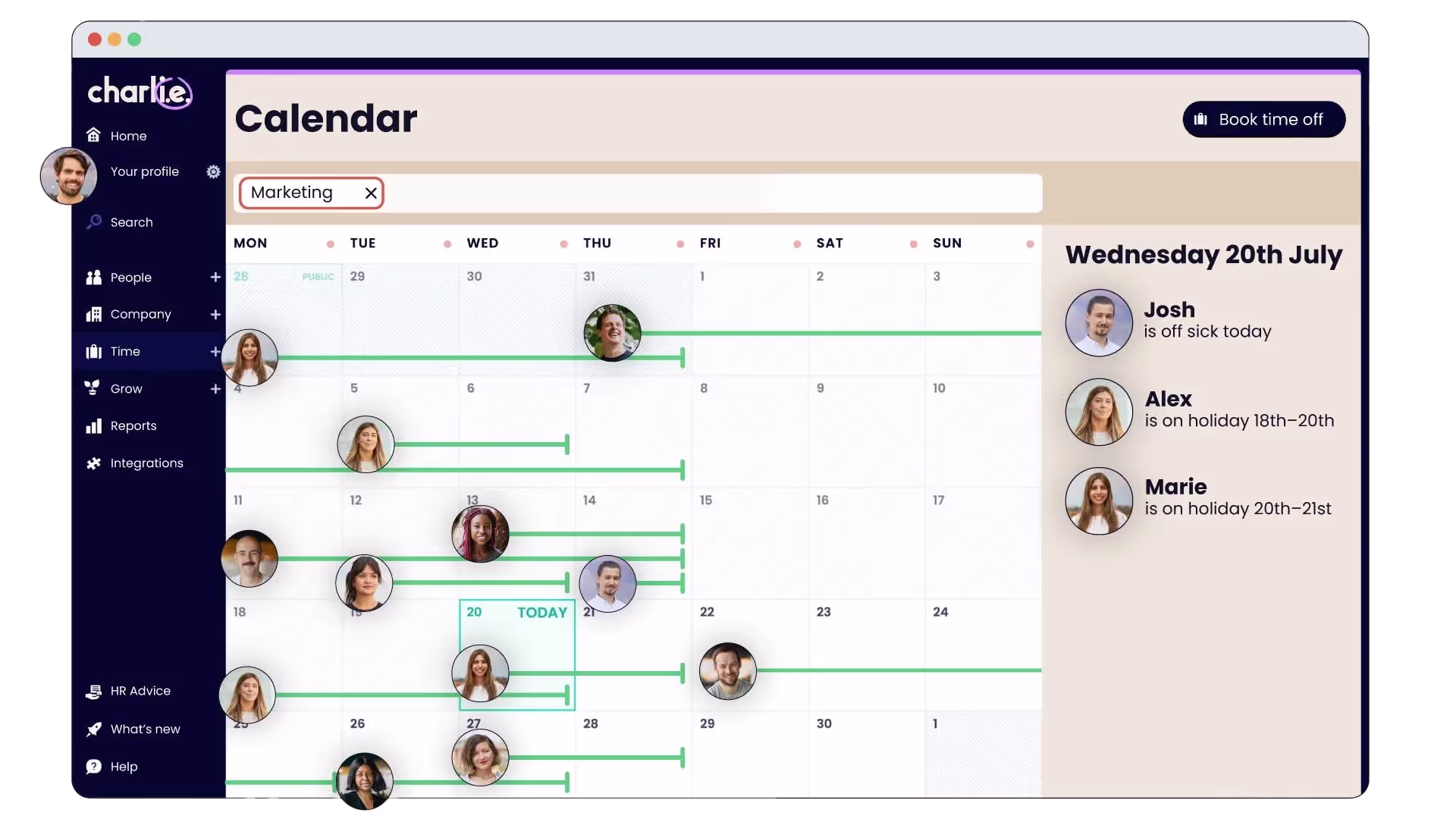 Founders calendar dashboard