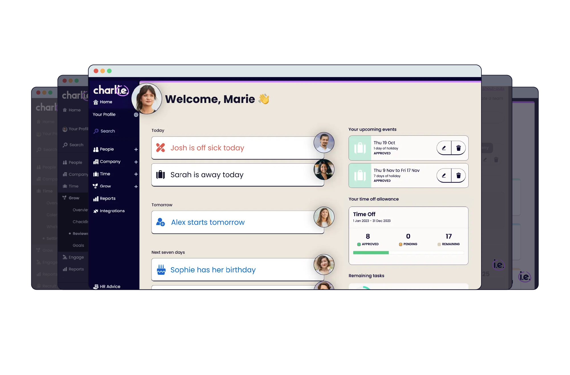 CharlieHR dashboard