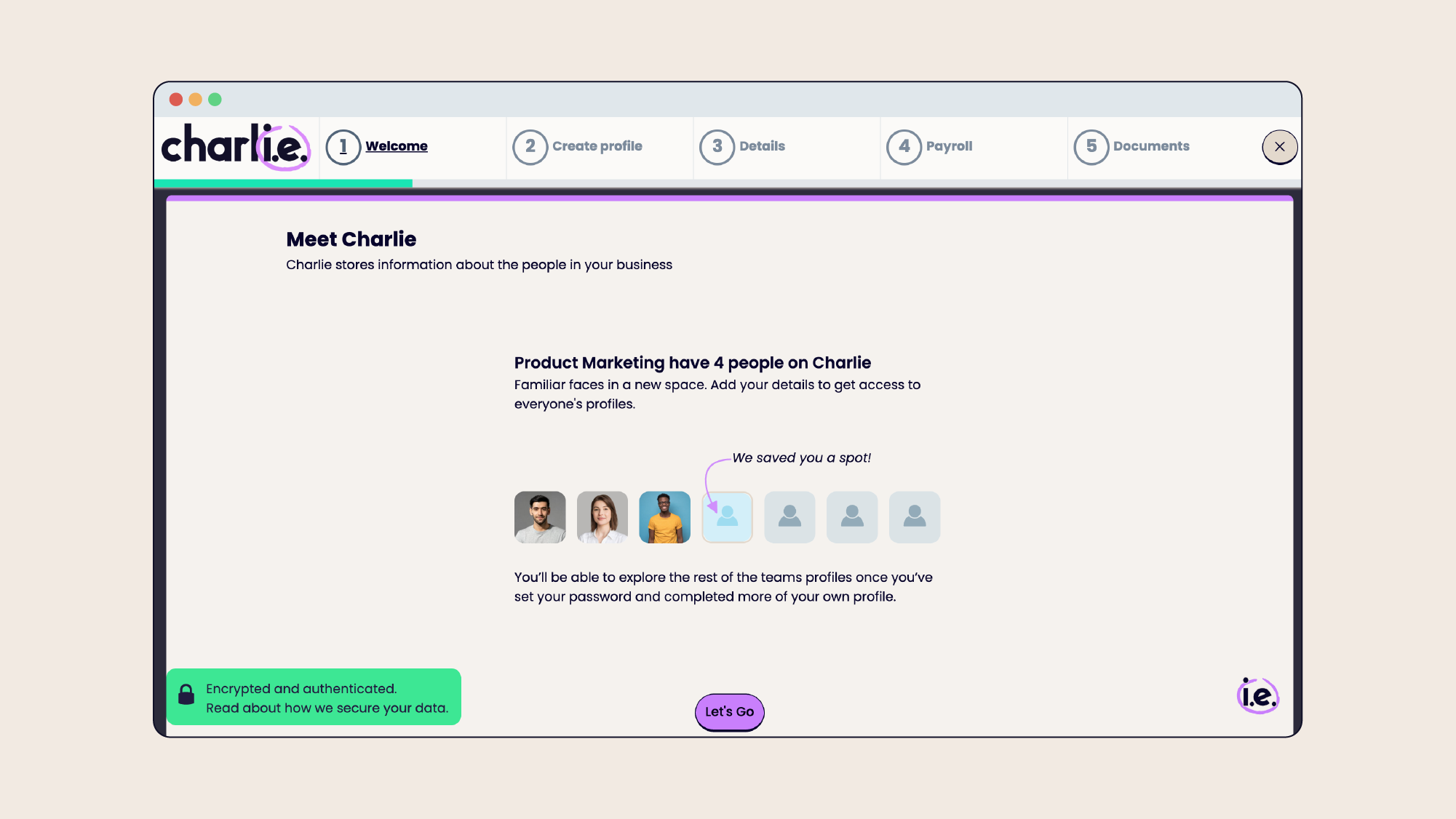 CharlieHR onboarding flow