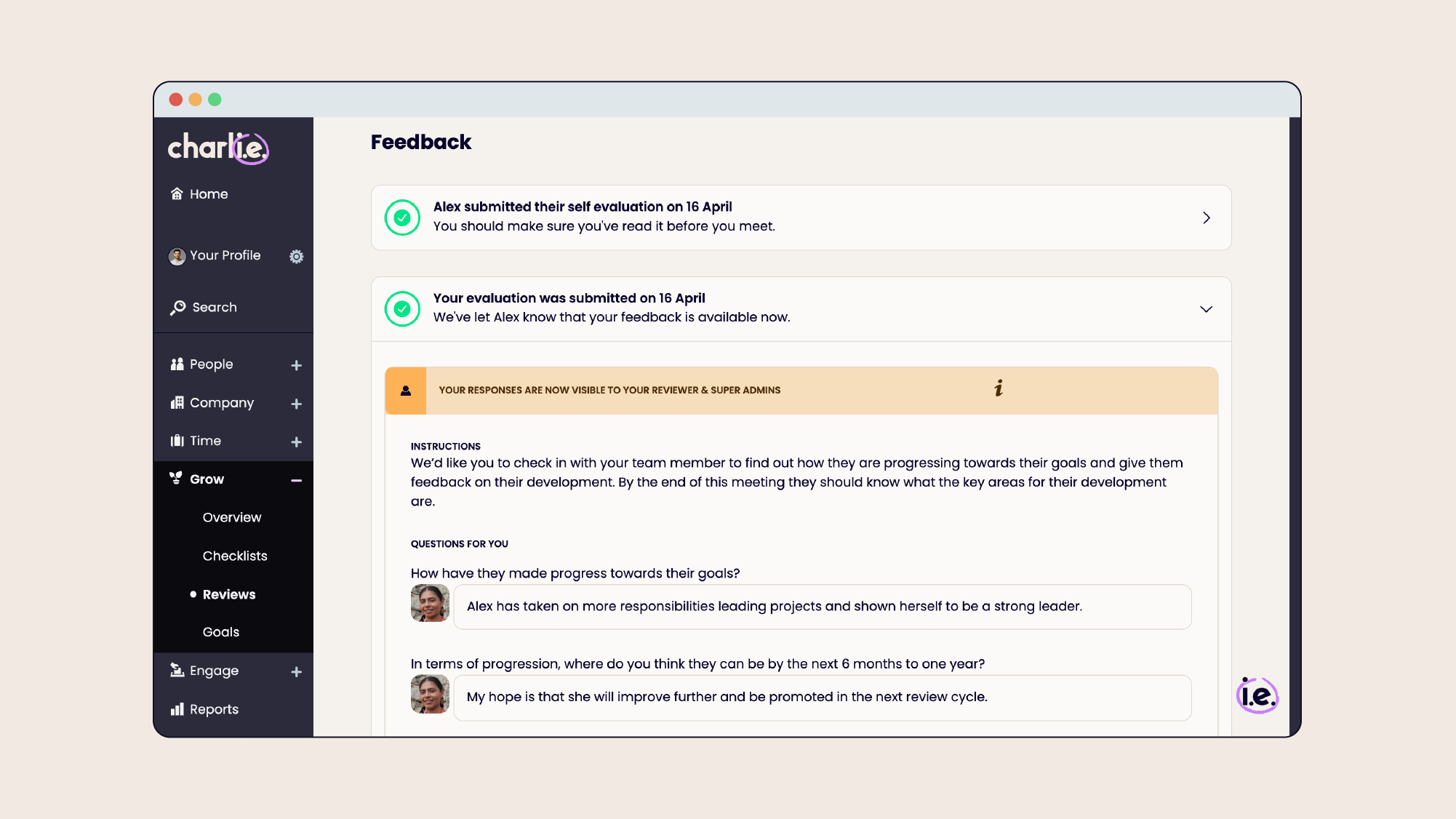 CharlieHR review feedback