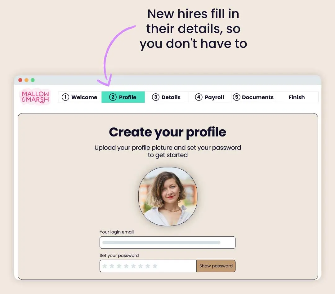 Delegate profile creation to your new starter 