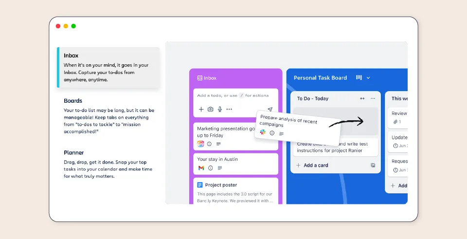 Trello dashboard