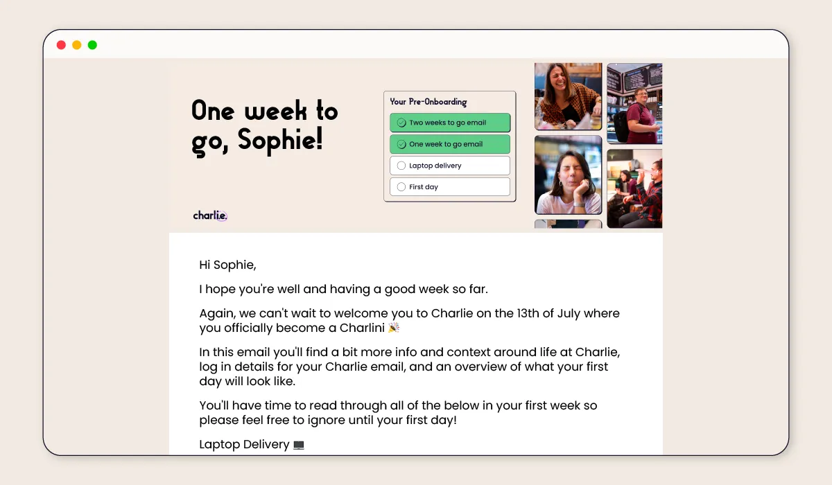 New starter email